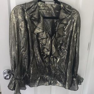Alice and Olivia gold blouse